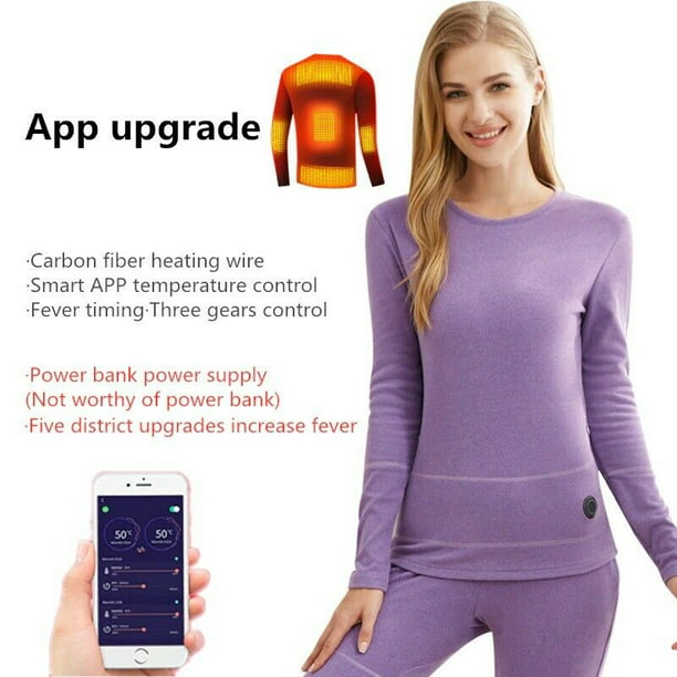 Winter Electric Heating Underwear Suit Thermal USB Heated Warm Long Clothes Set